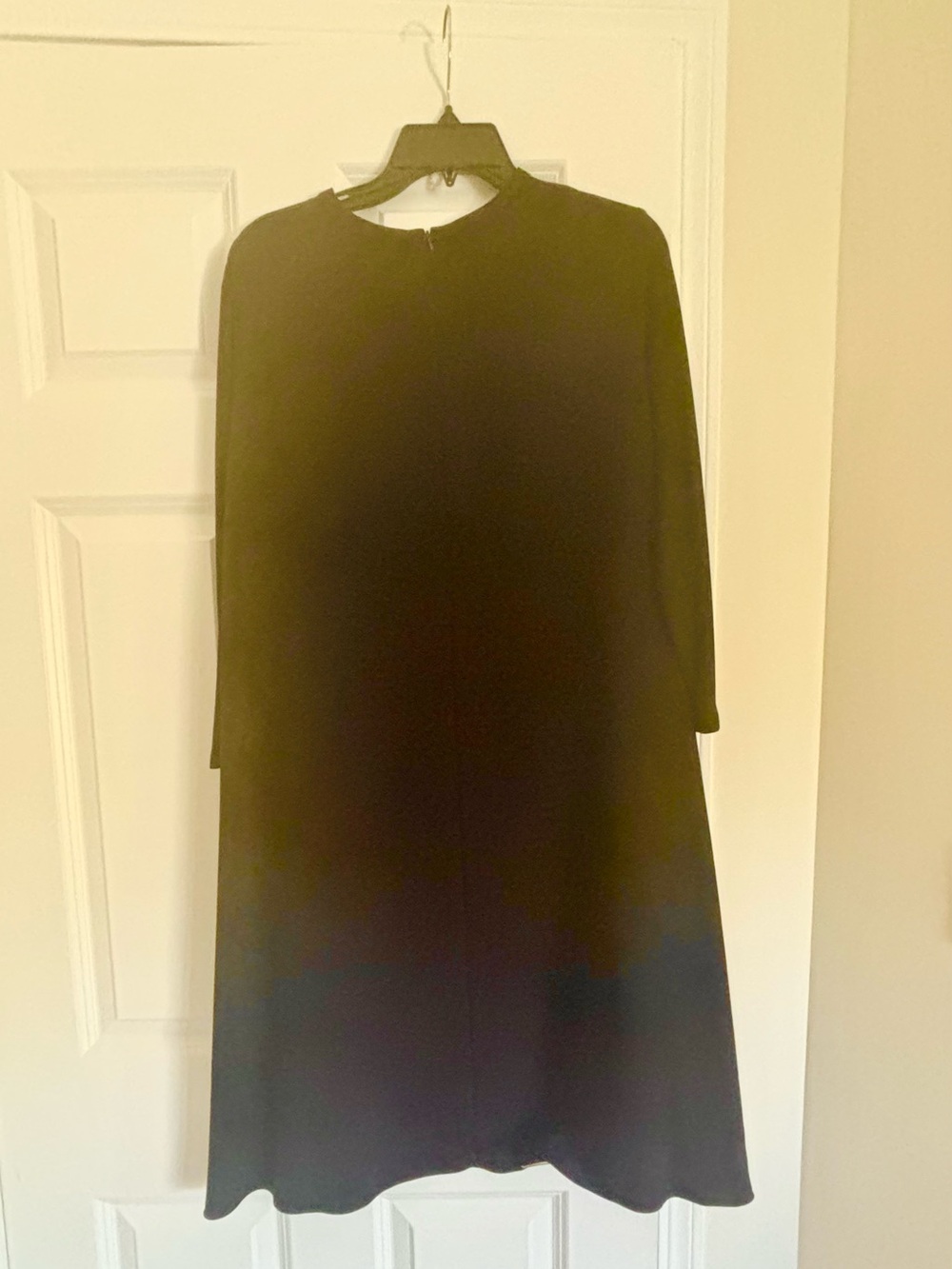 MaxMara Black Long-Sleeve A-Line Dress. Dark blue, excellent condition